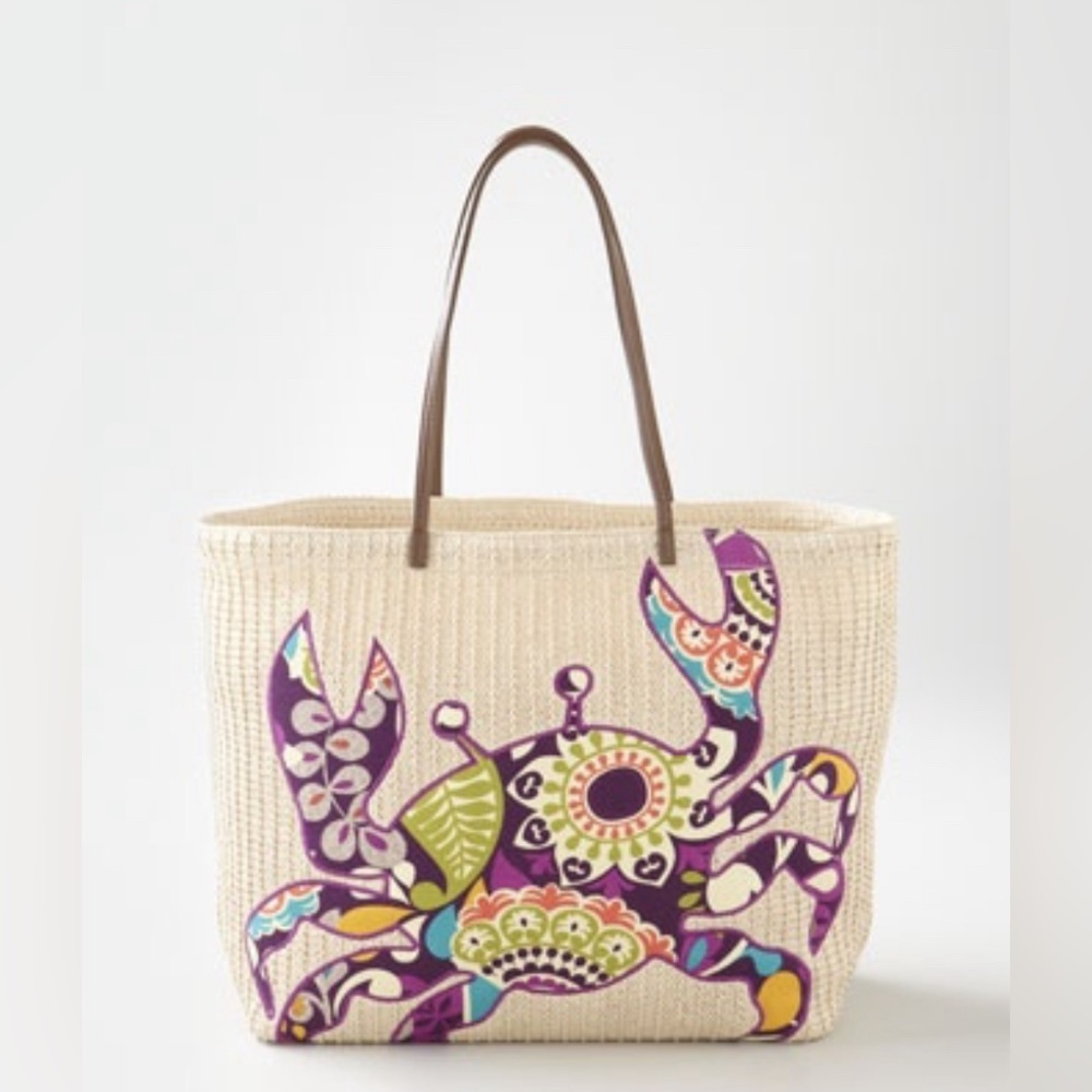 Vera Bradley seashore plum crazy crab women tote